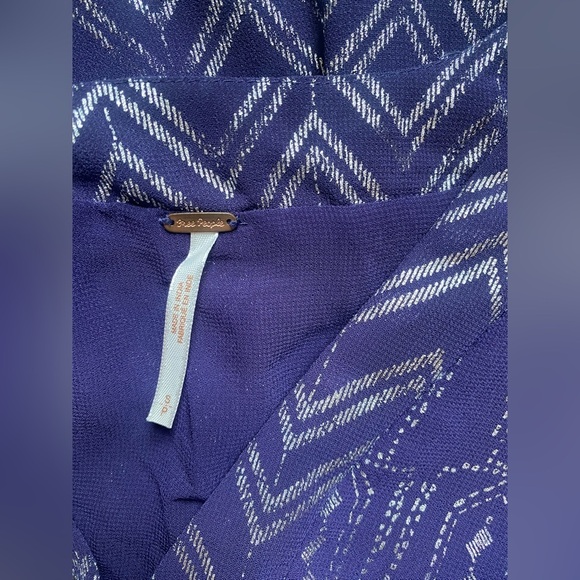 Free People Love Your Chaos Boho Mini Purple Metallic Dress Small - Picture 10 of 11